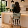Doe Buck Presley Braided Faux Leather Bar Stool in Sage Colour