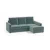 Apollo Sofa (Colour : Dusty Turquoise Velvet, Cushion : Hard, Back Type : High Back, Seating Capacity : Right Aligned 2 Seater + Right Aligned Chaise + Ottoman)