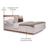 Juda Engineered Wood Queen  Size Bed Without Storage (Urban Teak Finish, Frosty White Colour)