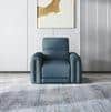 Linaro Leather 1 Seater Double Motor Recliner In Blue Colour