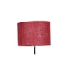 Alyna Maroon Natural Fiber Floor Lamp with Black Iron Base