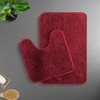 Luxe Home Polyester Newman Contour Bath Mat Set of 2 (Maroon 45x75 cm & 40x45)