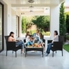 Carry Bird Wicker Patio Furniture Accessorie 4 Seater Sets In Black And Beige Colour