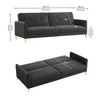 Gilud 3 Seater Click-Clack Sofa cum Bed  in Dark Grey Colour
