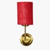 Devansh Metal Electric Wall Light in Gold Colour with Maroon Shade Count of 1 Light