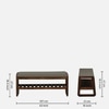 Seljord Solid Wood Shoe Rack with Seating in Walnut Brown finish