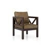 Alden 1 Seater Wooden Sofa (Peanut Brown Velvet)