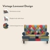 Minnelli 2 Seater Fabric Loveseat In Retro Patchwork Colour