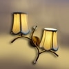 Devansh Metal Electric Wall Light in Gold Colour with off-white Shade Count of 2 Lights