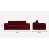 Skult 3 Pull Out Sofa Cum Bed In Maroon Colour