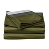 Stoa Paris 300TC UltrSatin Super King Bedsheet with 2 Pillow Covers Satin Super Olive Green White