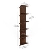 BLUEWUD Cadlic Engineered Wood Wall Decor Multi-Tier Corner Shelf Display Rack Decorative Hall D�cor for Living Room Home Furniture 6 Shelves (Brown Maple)