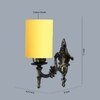 Devansh Metal Electric Wall Light in Antique Gold Colour with Yellow Shade Count of 1 Light