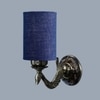 Devansh Metal Electric Wall Light in Antique Gold Colour with Blue Shade Count of 1 Light