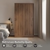 Jaden Engineered Wood 2 Door Sliding Wardrobe Without Mirror in Classic Walnut Finish