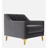 Fame  Velvet 1 Seater Sofa in Dark Grey Colour