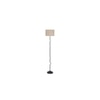 Nala Beige Natural Fiber Floor Lamp with Black Iron Base