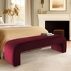 Floran Velvet 2 Seater Ottoman Bench in Maroon Color