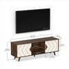 Wilbrome Mini Engineering Wood Floor Standing Tv Entertainment In Brown Maple & White Finish