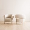 Buda Fabric Lounge Chair in Gold Colour
