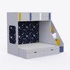 Pattern Dreams Bunk Bed  6X5 (Drawers On Wheels) In Grey Colour