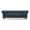 Winchester 3 Seater Luxury Italian Leather Sofa In Aegean Sea