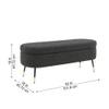 Doe Buck Luxury Boucle Storage Bench in Grey Colour with Gold Tipped Legs