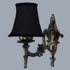 Devansh Gold Antique Wall Mounted Lamp With Black  Cotton Shade
