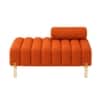 Doe Buck Luxury Boucle Accent Lounge Chair in Orange Colour with Gold Metal Legs