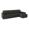 Apollo Fabric Sectional Sofa (Colour : Graphite Grey, Cushion : Hard, Back Type : Regular, Seating Capacity : Left Aligned 3 Seater + Left Aligned Chaise + Ottoman)
