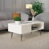 Hexa Engineered Wood Coffee Table With 1 Drawer In Frosty White