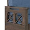 Bram 3 Seater Pull Out Sofa cum Bed In Danish Walnut Finish Baltic Blue Colour