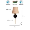 Devansh Metal Electric Wall Light in Black Colour with Beige Shade Count of 1 Light