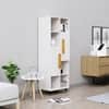 Hexa Engineered Wood Bookshelf Multipurpose Storage Rack in Frosty White Colour