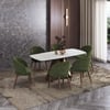 Aeris Ceramic 4 to 6 Seater Extendable Dining Table in Gilded White Finish