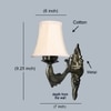 Devansh Gold Antique Wall Mounted Lamp With Off-White Cotton Shade