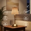 Rechargeable Touch Table Lamp Orange Shade with 15 Hour Battery Backup