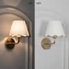 Sadie Shine Brass Metal Wall Light with Scalloped Shade