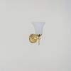 AURORA Modern Brass Wall Light with Frosted White Glass Shade