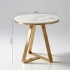 White Metal Side Table in Gold Colour