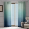 Stoa Paris Sheer Ombre Printed Long Door Curtain, Aesthetic Curtain with  Light Filtering Balcony,  Set of 1 Parda, DawnÆs Dream - Teal