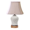 Devansh Off-White Cotton Rectangular Shade Lamp With Wood & Mosaic Glass Base For Decoration/Office/Home/Gifting/Study For Decoration/Office/Home/Gifting/Study