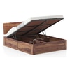 Valencia Solid Wood Queen Size Hydraulic Storage Bed In Teak Finish