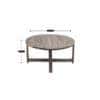 Nashville Sheesham Wood 4 Seater Coffee Table Set In Antique Grey Finish Grey Velvet Cushion