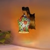 Devansh Solid Wood Electric Wall Light in Brown Colour with Multi Shade Count of 1 Light