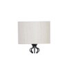 April Off White Fabric Floor Lamp with Black Iron Base