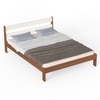 BLUEWUD Roverb Engineered Wood Queen Size Bed Without Storage Box for Bedroom Home Furniture - DIY (Do-It-Yourself) (Walnut & White)
