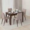 Diner Solid Wood 4 Seater Dining Table With Set Of 4 Persica Chairs (Finish- Dark Walnut)