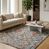 Presto Blue Traditional Hand Tufted Wool Carpet 6X9 Feet