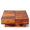 Montreal Sheesham Wood Contemporary Square Coffee Table In Pine Finish